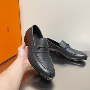 Giày lười Hermes like auth nam hàng hiệu màu đen cao cấp - Ảnh 5