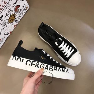 Giày Dolce & Gabbana màu trắng phối đen da thật hàng hiệu - Ảnh 3