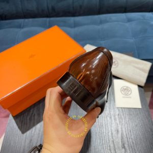 Giày lười Hermes like auth nam hàng hiệu màu nâu - Ảnh 8
