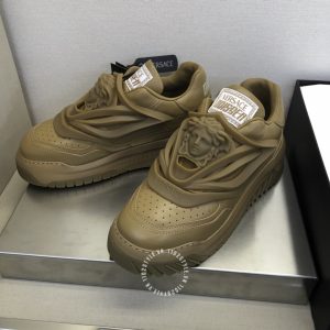Giày nam Versace sneaker màu nâu cao cấp hàng hiệu - Ảnh 2