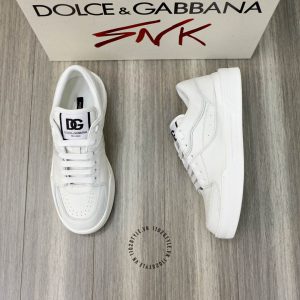 Giày unisex Dolce & Gabbana màu trắng logo đen hàng hiệu - Ảnh 4