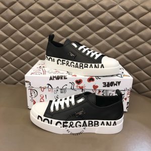 Giày Dolce & Gabbana màu trắng phối đen da thật hàng hiệu - Ảnh 2