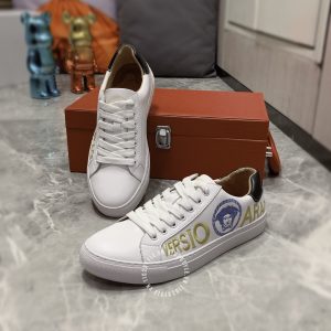 Giày nam hàng hiệu Versace thể thao màu trắng logo thêu - Ảnh 2