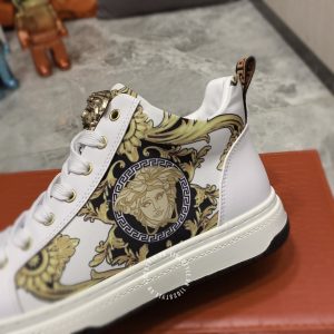 Giày nam hàng hiệu Versace màu trắng logo kim loại cao cấp - Ảnh 8