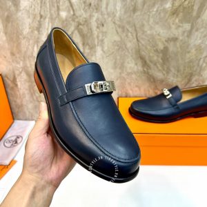 Giày Loafer Hermes nam màu xanh phiên bản hàng hiệu - Hình ảnh 6