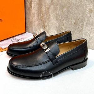 Giày Loafer Hermes nam màu đen hàng hiệu giá tốt - Ảnh 4