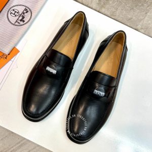 Giày Loafer Hermes nam màu đen phiên bản hàng hiệu - Hình ảnh 3