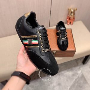 Giày nam Dolce & Gabbana màu đen kẻ sọc phối màu hàng hiệu - Ảnh 4