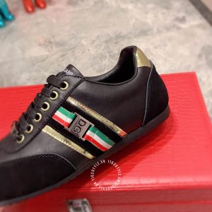 Giày nam Dolce & Gabbana màu đen kẻ sọc phối màu hàng hiệu - Ảnh 3