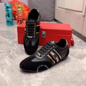 Giày nam Dolce & Gabbana màu đen kẻ sọc phối màu hàng hiệu - Ảnh 2