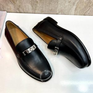 Giày Loafer Hermes nam màu đen phiên bản hàng hiệu - Hình ảnh 7