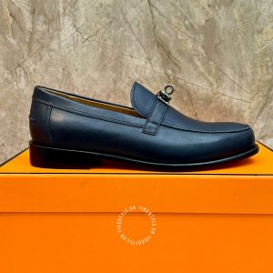 Giày Loafer Hermes nam màu xanh phiên bản hàng hiệu - Hình ảnh 7