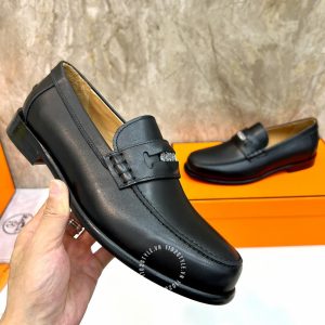 Giày Loafer Hermes nam màu đen phiên bản hàng hiệu - Hình ảnh 8