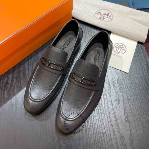 Giày Hermes nam hàng hiệu xách tay màu ghi xám siêu cấp - Ảnh 3