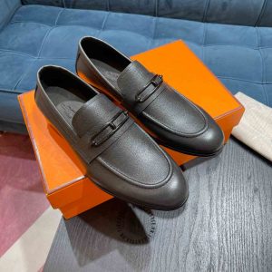 Giày Hermes nam hàng hiệu xách tay màu ghi xám siêu cấp - Ảnh 4