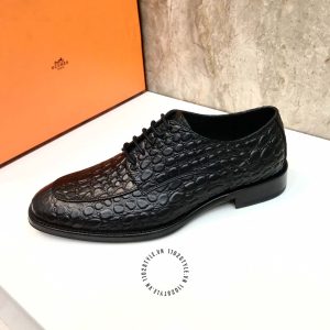 Giày nam hàng hiệu xách tay màu đen da xịn replica 1:1 - Hình ảnh 7