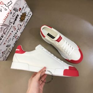 Sneaker Dolce & Gabbana unisex trắng phối đỏ hàng hiệu xách tay - Ảnh 3