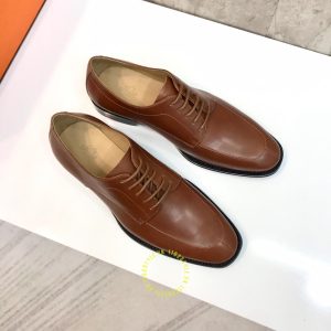 Giày nam hàng hiệu xách tay màu nâu da trơn replica 1:1 - Hình ảnh 3