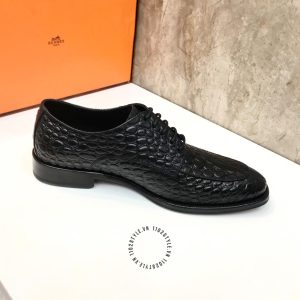 Giày nam hàng hiệu xách tay màu đen da xịn replica 1:1 - Hình ảnh 6