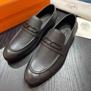 Giày Hermes nam hàng hiệu xách tay màu ghi xám siêu cấp - Ảnh 2