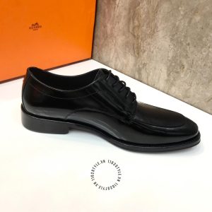Giày nam hàng hiệu xách tay màu đen da bóng replica 1:1 - Hình ảnh 6