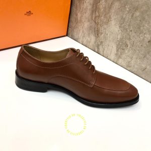 Giày nam hàng hiệu xách tay màu nâu da trơn replica 1:1 - Hình ảnh 6