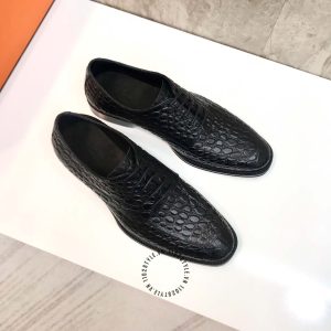Giày nam hàng hiệu xách tay màu đen da xịn replica 1:1 - Hình ảnh 3