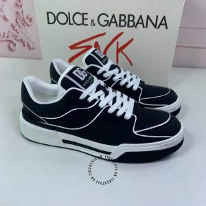 Giày Dolce & Gabbana màu đen viền trắng hàng hiệu xách tay - Ảnh 2