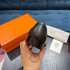 Giày Hermes nam hàng hiệu xách tay màu ghi xám siêu cấp - Ảnh 8