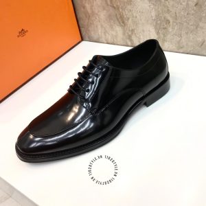 Giày nam hàng hiệu xách tay màu đen da bóng replica 1:1 - Hình ảnh 5