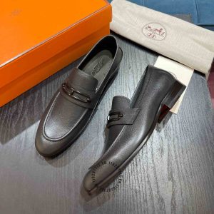 Giày Hermes nam hàng hiệu xách tay màu ghi xám siêu cấp - Ảnh 5
