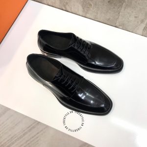 Giày nam hàng hiệu xách tay màu đen da bóng replica 1:1 - Hình ảnh 4