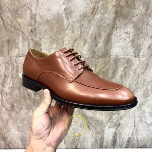 Giày nam hàng hiệu xách tay màu nâu da trơn replica 1:1 - Hình ảnh 8