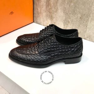 Giày nam hàng hiệu xách tay màu đen da xịn replica 1:1 - Hình ảnh 5