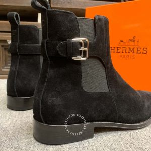 Giày Hermes nam da lộn màu đen hàng hiệu giá ưu đãi nhất - Ảnh 8