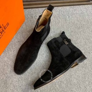 Giày Hermes nam da lộn màu đen hàng hiệu giá ưu đãi nhất - Ảnh 6