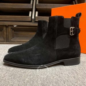 Giày Hermes nam da lộn màu đen hàng hiệu giá ưu đãi nhất - Ảnh 5