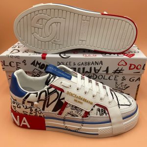 Giày sneaker nam D&G trắng phối hoạ tiết siêu cấp loại 1:1 - Ảnh 9
