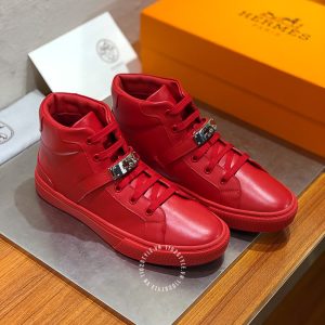 Giày nam Hermes sneaker boot màu đỏ siêu cấp 1:1 - Hình ảnh 2