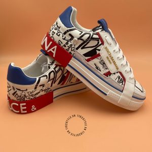 Giày sneaker nam D&G trắng phối hoạ tiết siêu cấp loại 1:1 - Ảnh 7