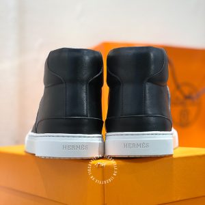 Giày sneaker boot nam Hermes màu đen khuy cài siêu cấp 1:1 - Hình ảnh 8
