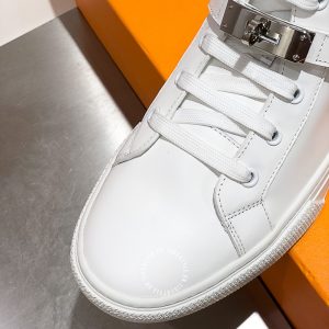 Giày nam Hermes sneaker boot màu trắng khuy cài siêu cấp 1:1 - Hình ảnh 6