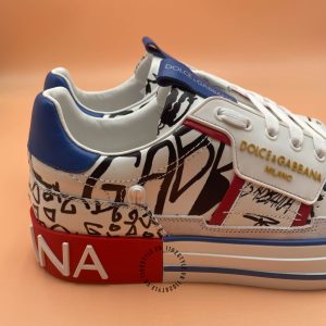 Giày sneaker nam D&G trắng phối hoạ tiết siêu cấp loại 1:1 - Ảnh 4