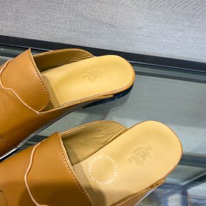 Giày sục nam Hermes da xịn màu nâu siêu cấp loại 1 - Hình ảnh 7