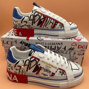Giày sneaker nam D&G trắng phối hoạ tiết siêu cấp loại 1:1 - Ảnh 3