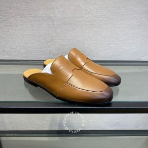 Giày sục nam Hermes da xịn màu nâu siêu cấp loại 1 - Hình ảnh 2