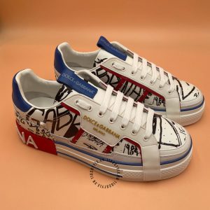 Giày sneaker nam D&G trắng phối hoạ tiết siêu cấp loại 1:1 - Ảnh 2