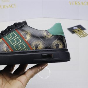Giày nam Versace sneaker màu đen họa tiết super fake 1:1 - Ảnh 7