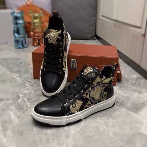 Giày nam Versace thể thao màu đen họa tiết super fake 1:1 - Ảnh 2