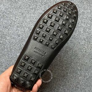 Giày nam Hermes màu đen phối đỏ logo chữ H siêu cấp - Ảnh 8